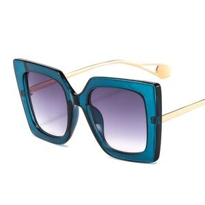Blue Square Oversized Women's Sunglasses